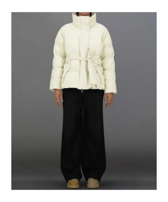 Belted High Neck Puffer Jacket