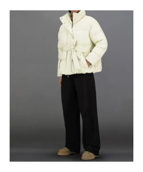 Belted High Neck Puffer Jacket