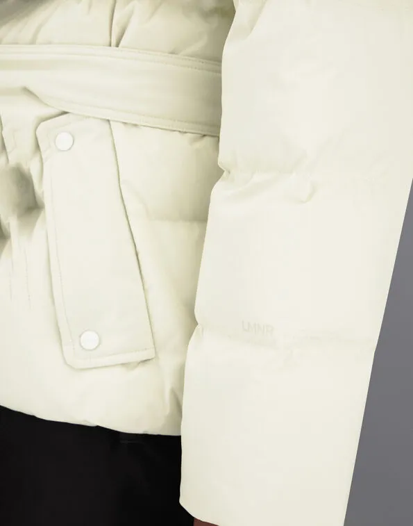 Belted High Neck Puffer Jacket