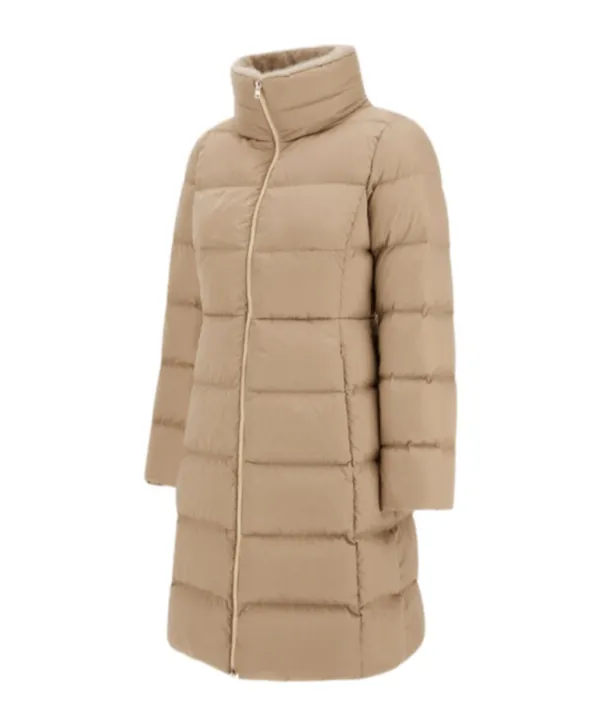 High Neck Padded Long Coat