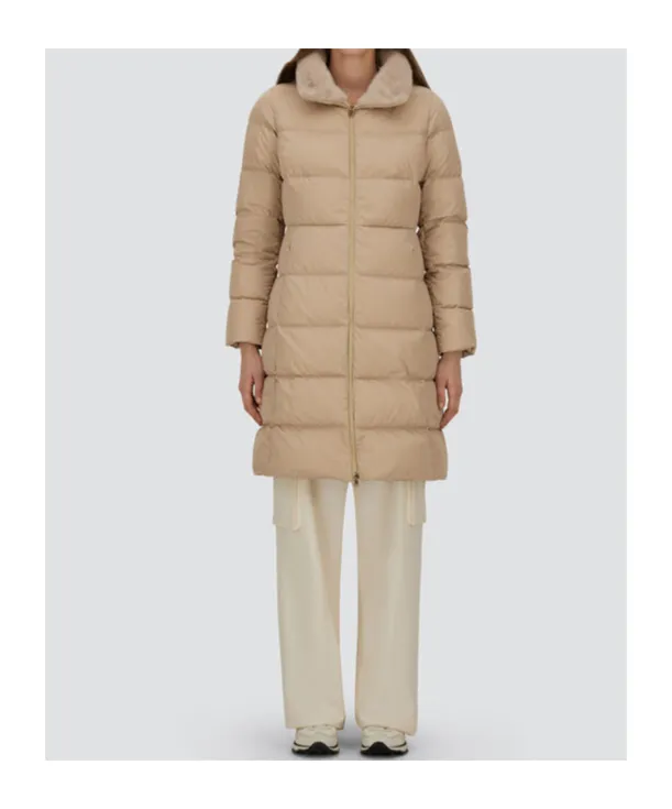 High Neck Padded Long Coat