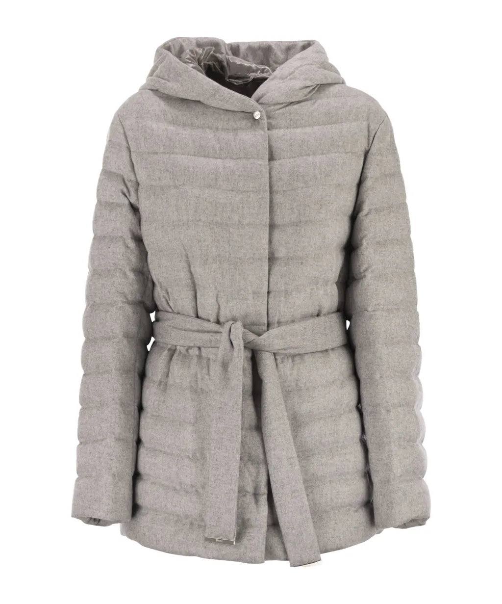 Quilted Belted Down Jacket