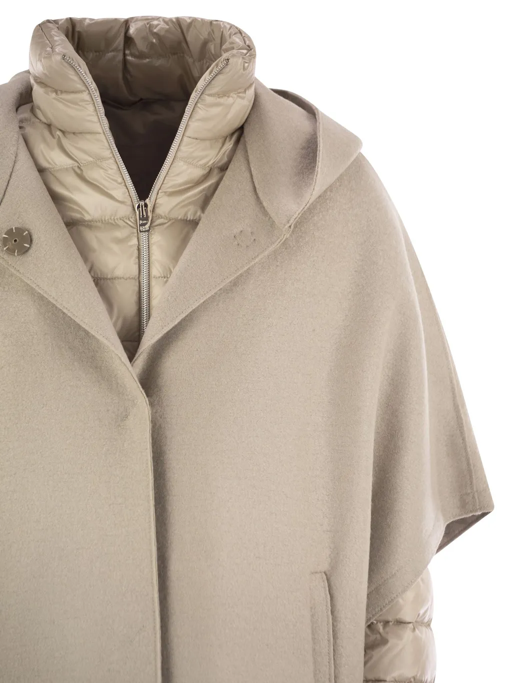 Hooded Snap-Button Down Jacket
