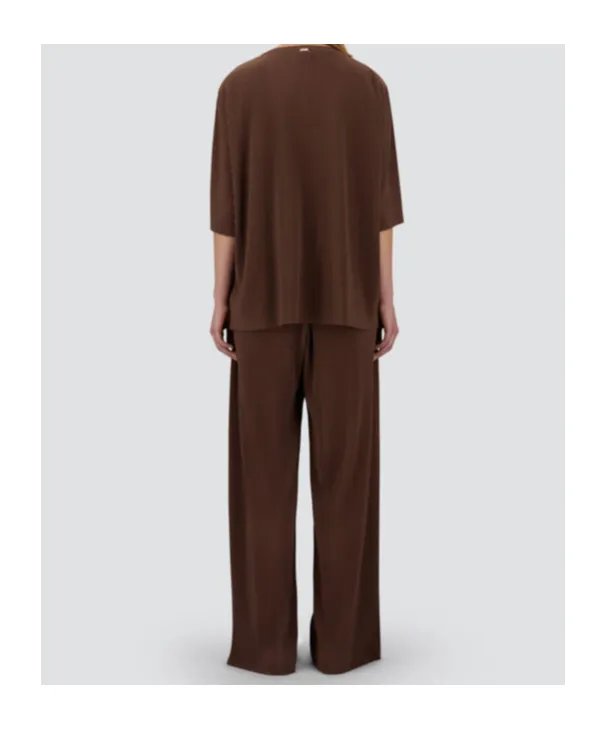 Pleated Round-Neck T-Shirt