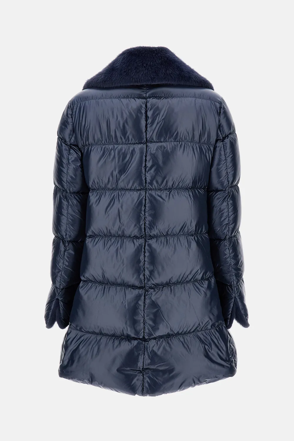 Faux Fur-Trim Padded Coat