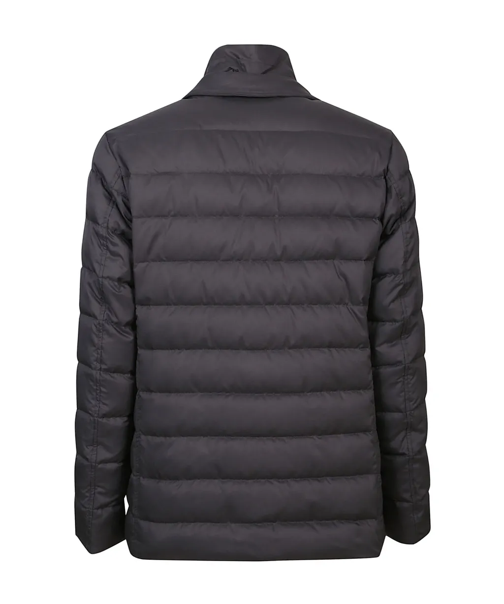 Layered-Effect Quilted Down Jacket