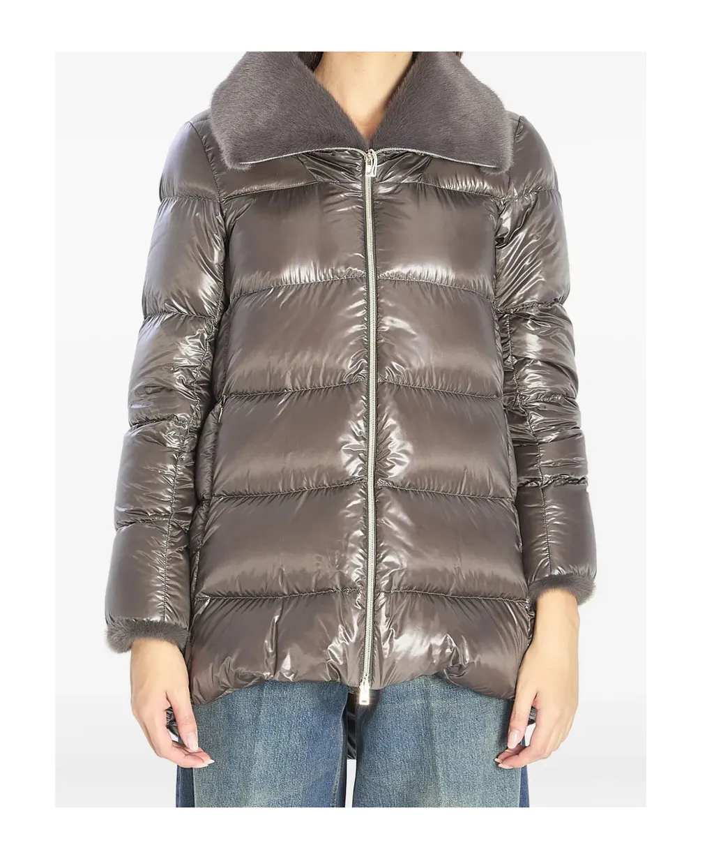 Down Jacket With Fur Collar