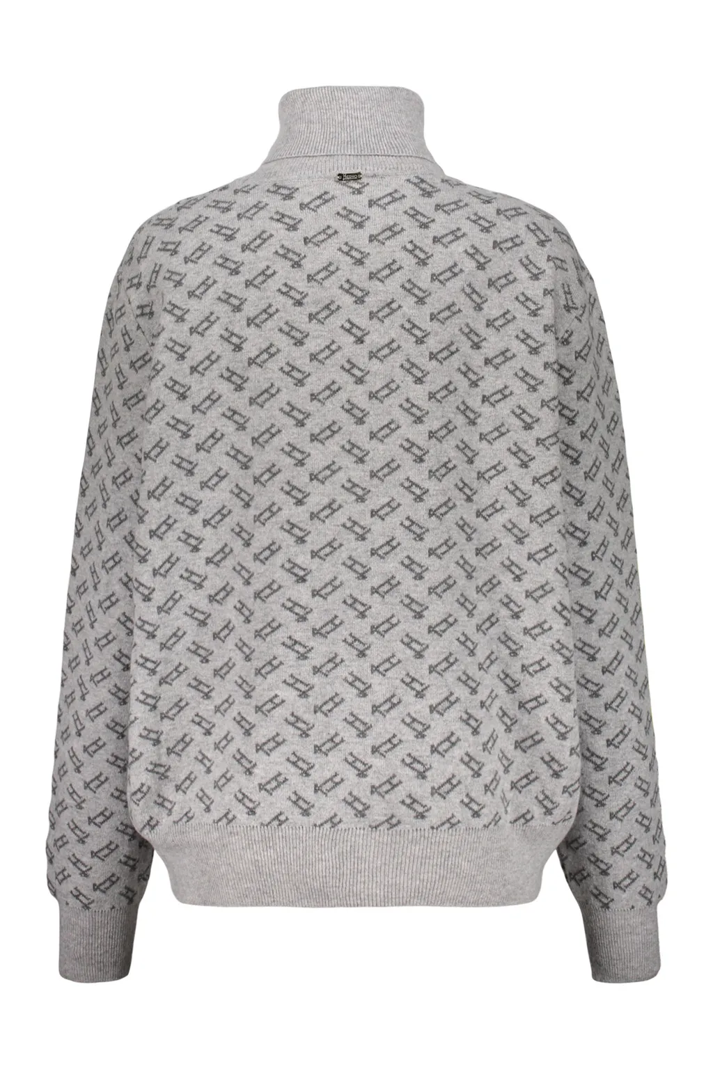 High-Neck Logo-Pattern Sweater