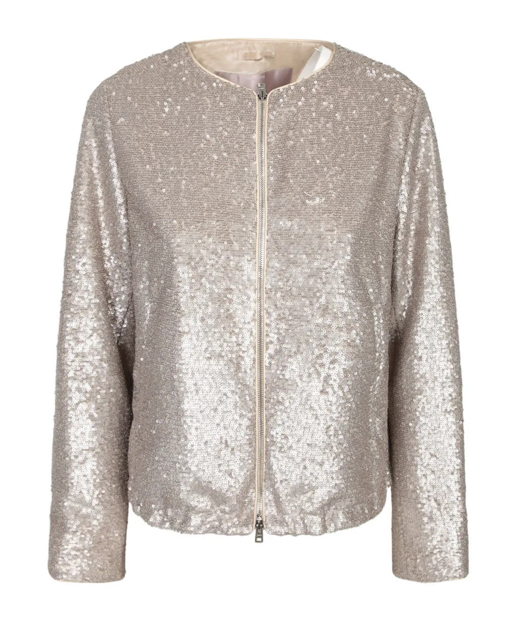 Resort Sequin-Embellished Bomber Jacket