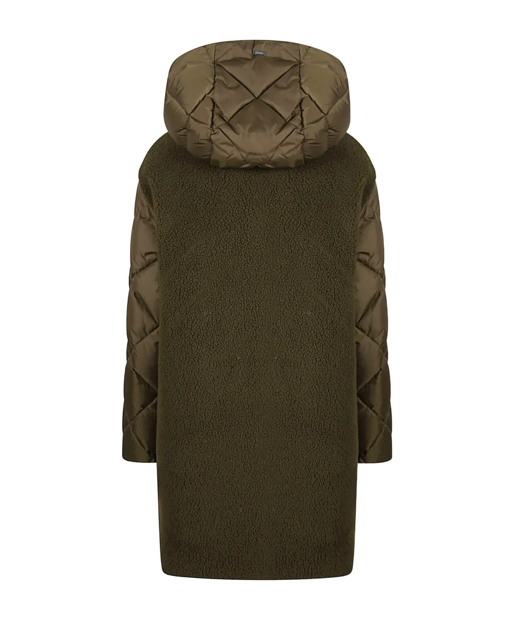 Long-Sleeved Hooded Down Jacket