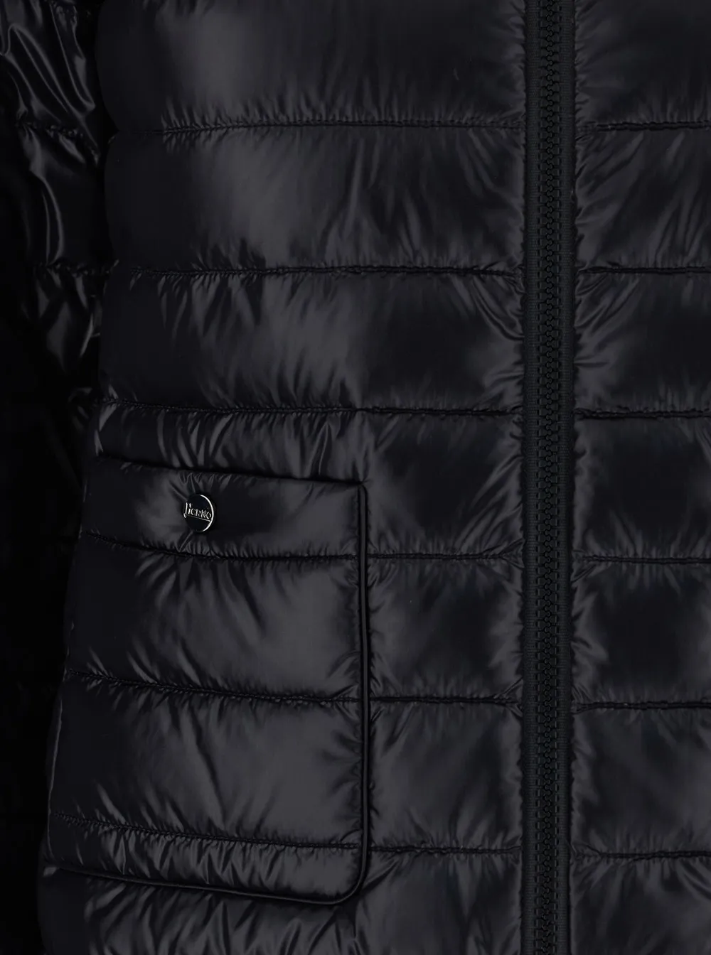 Quilted Long-Sleeved Down Jacket