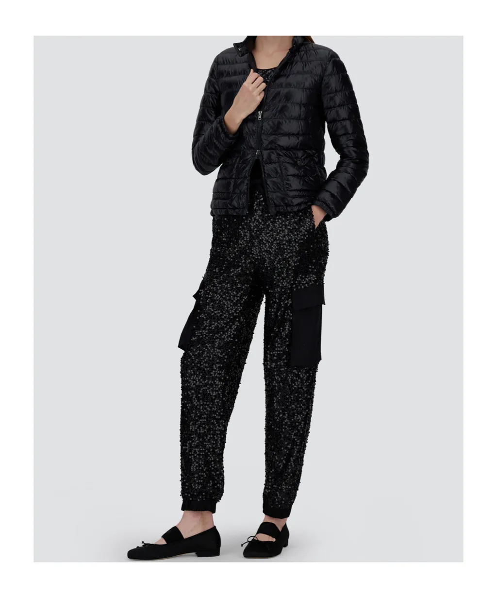 Quilted Long-Sleeved Down Jacket