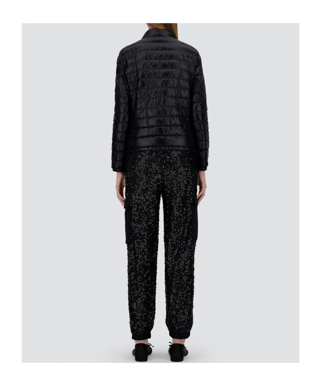 Quilted Long-Sleeved Down Jacket
