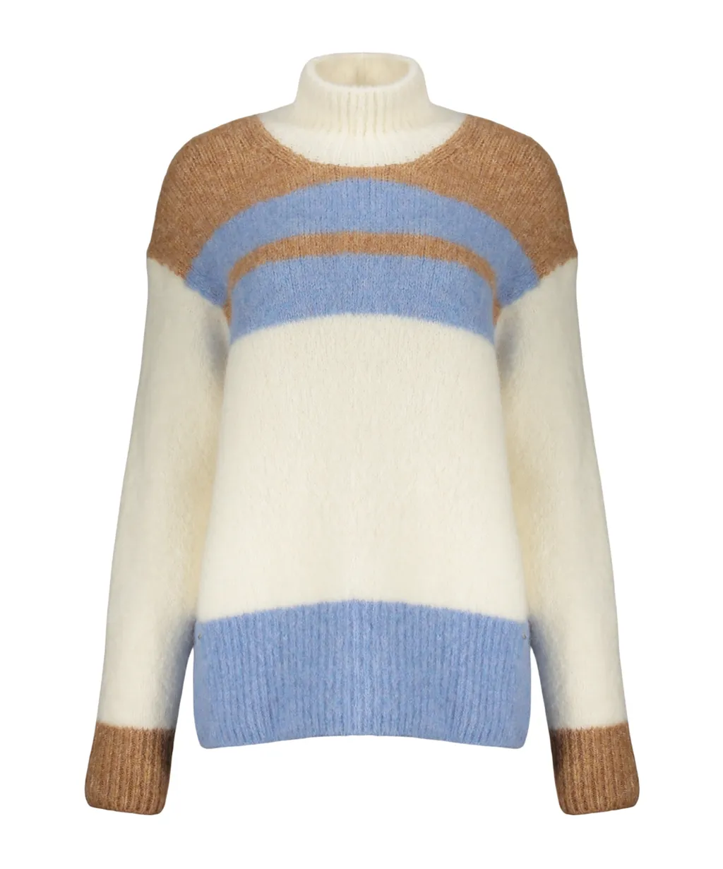 Striped High-Neck Sweater