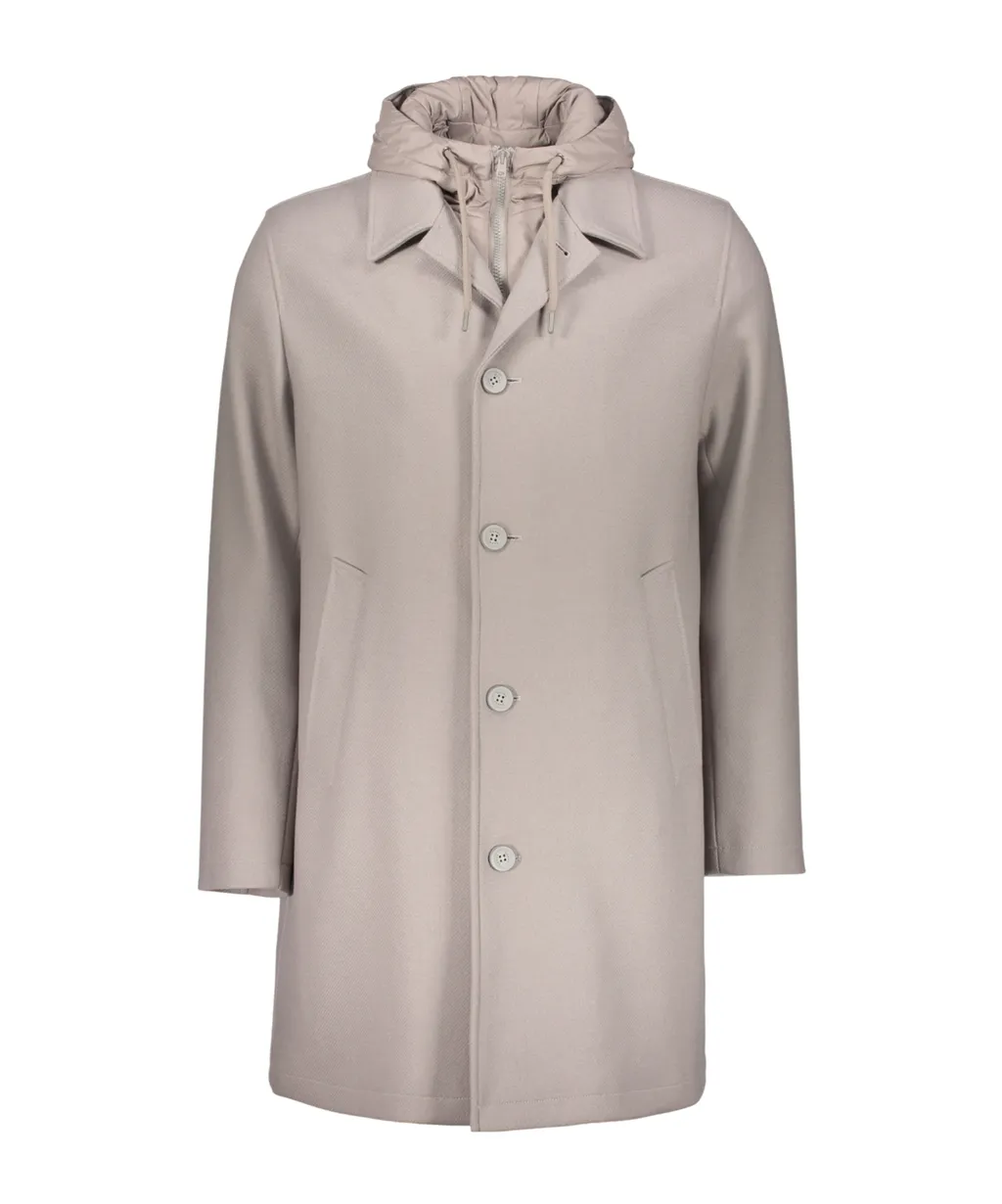 Single-Breasted Hooded Coat