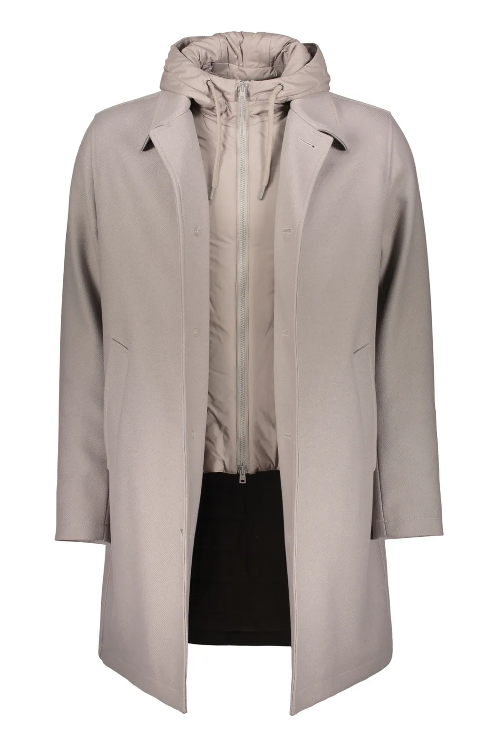 Single-Breasted Hooded Coat