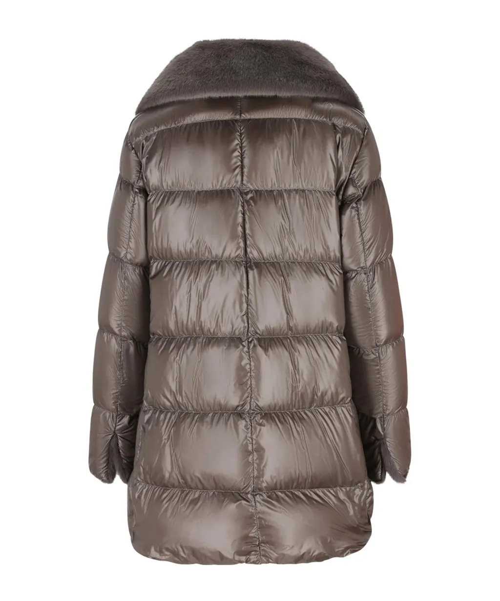 Zippered Quilted Down Jacket