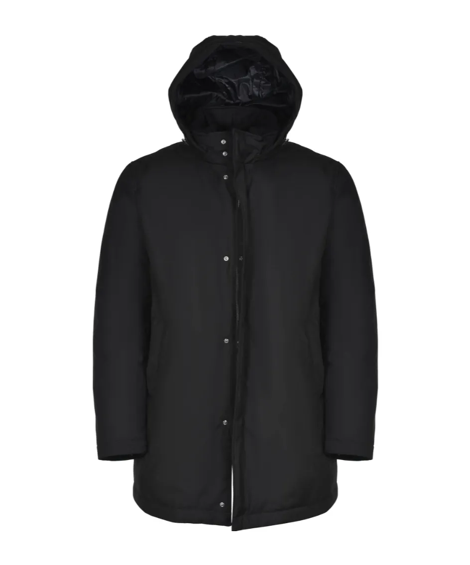 Long-Sleeved Hooded Down Jacket