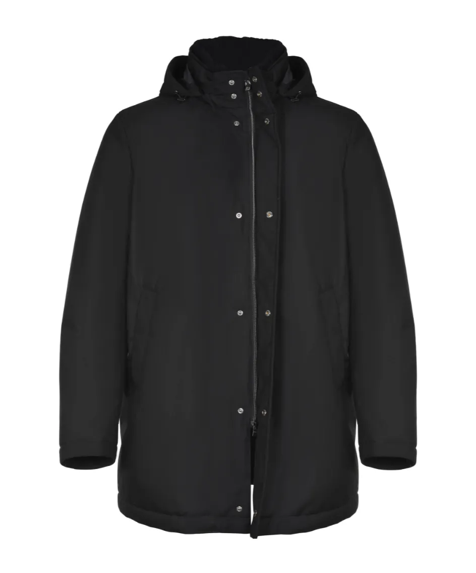 Long-Sleeved Hooded Down Jacket