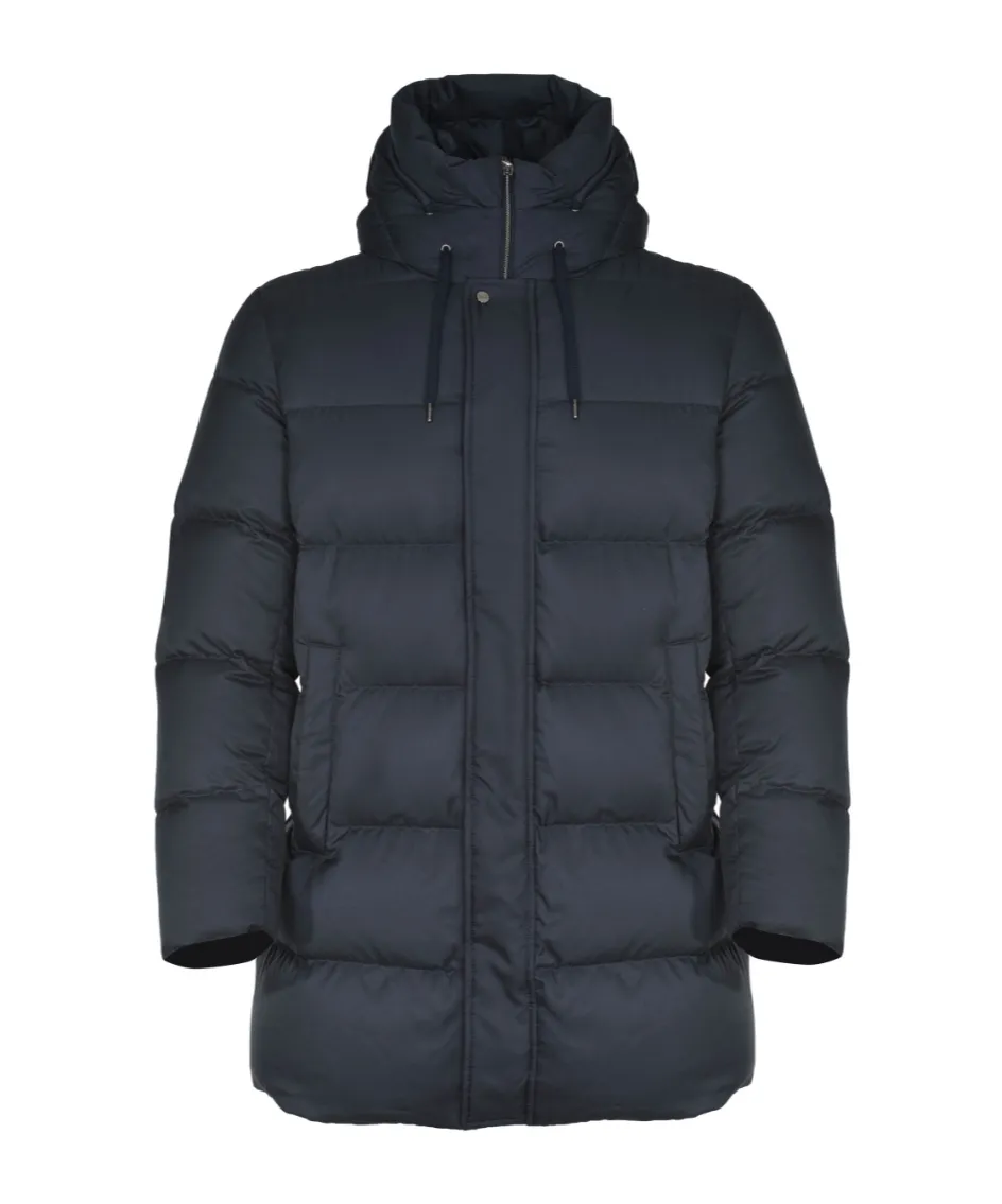 Long-Sleeved Hooded Down Jacket