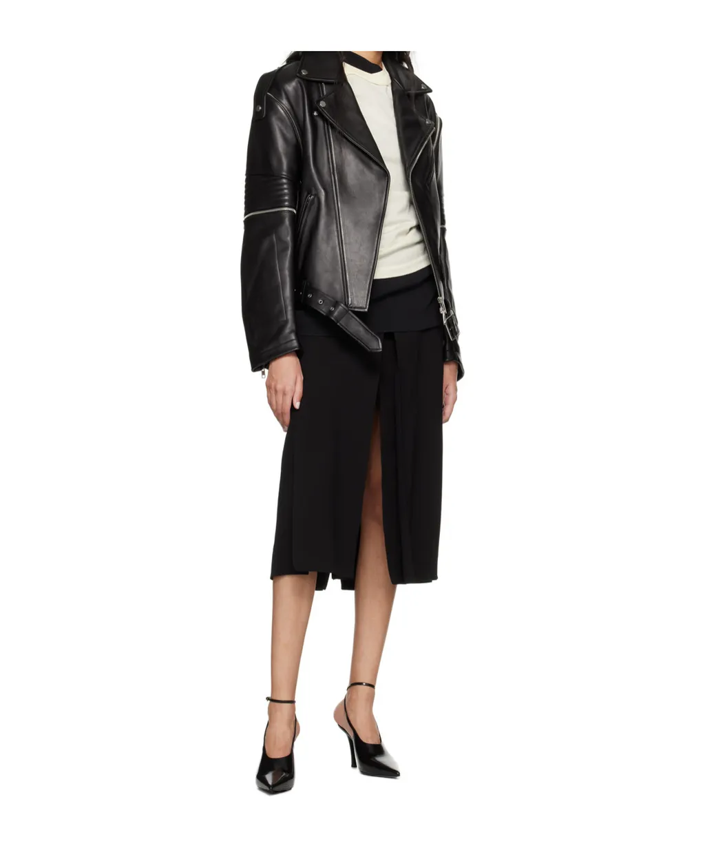 Long Sleeve Leather Jacket