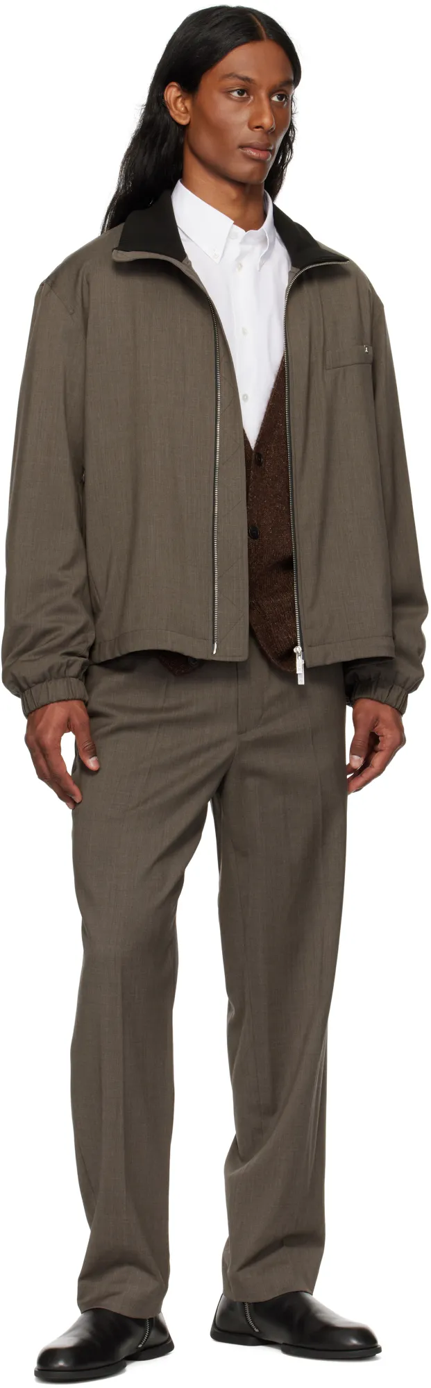 High-Neck Zipped Jacket