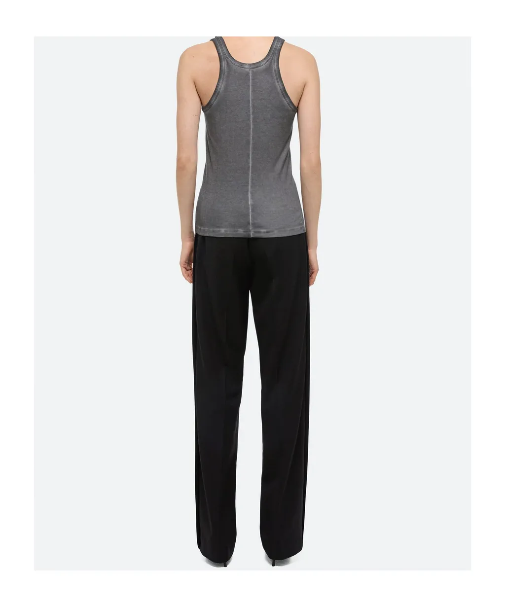 Garment-Dyed Racer Tank Top