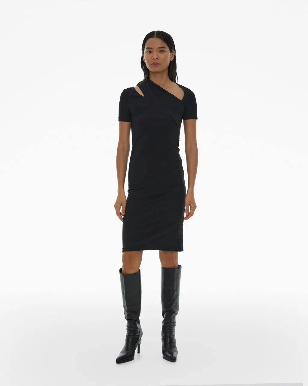 Cut-Out Detailing Cotton-Blend Dress
