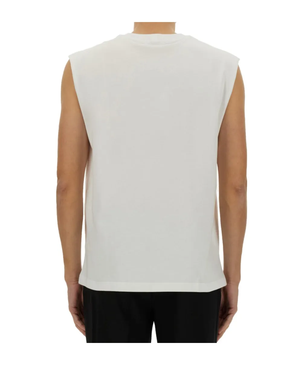 Logo Embossed Ribbed Tank Top