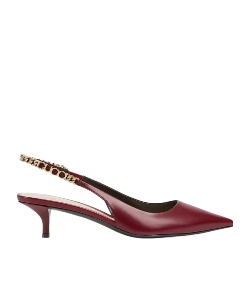 Signoria Logo Plaque Slingback Pumps