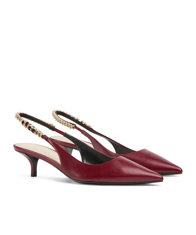 Signoria Logo Plaque Slingback Pumps