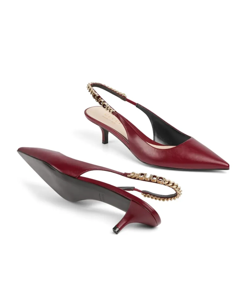 Signoria Logo Plaque Slingback Pumps