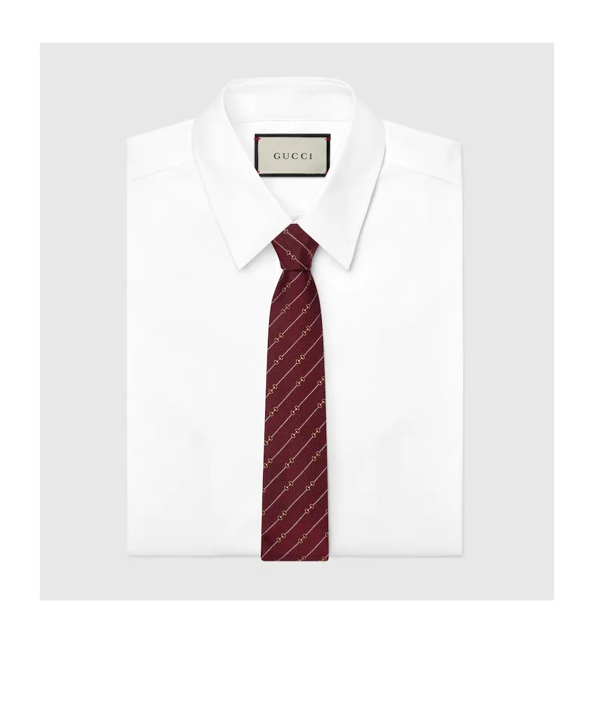 Horsebit Jacquard Tie