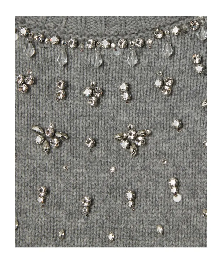 Embellished Crew-Neck Sweater