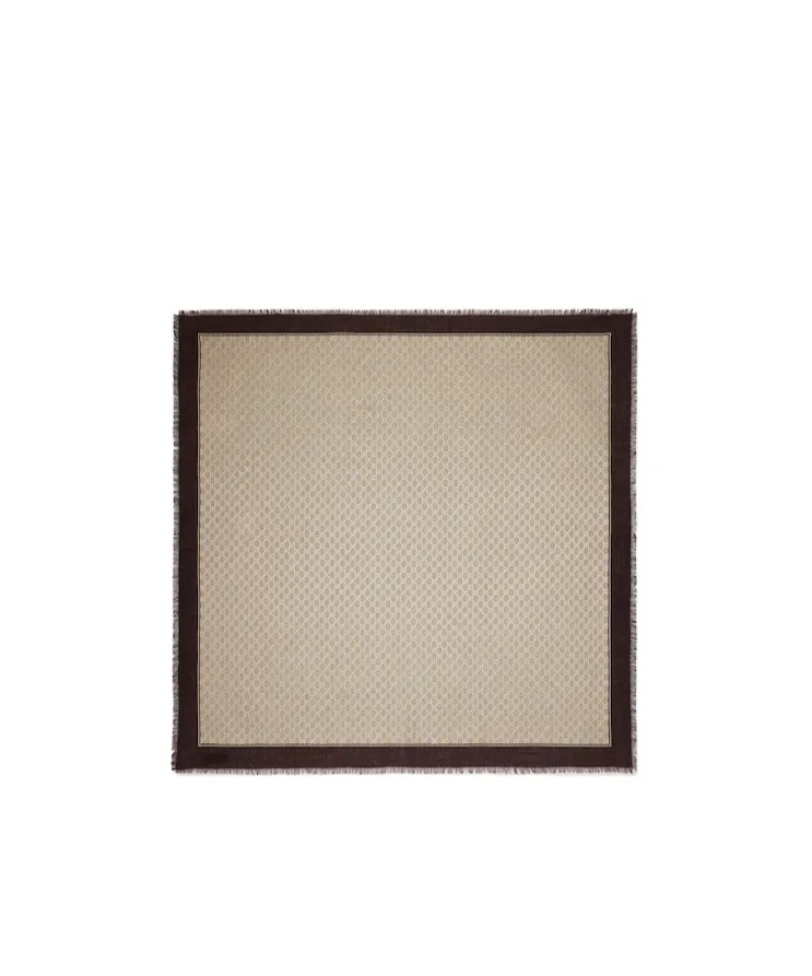 Monogrammed Fringe-Edge Shawl