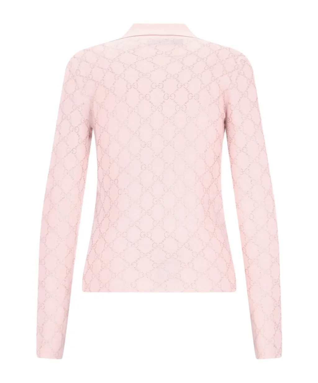Monogrammed Long-Sleeve Polo Shirt