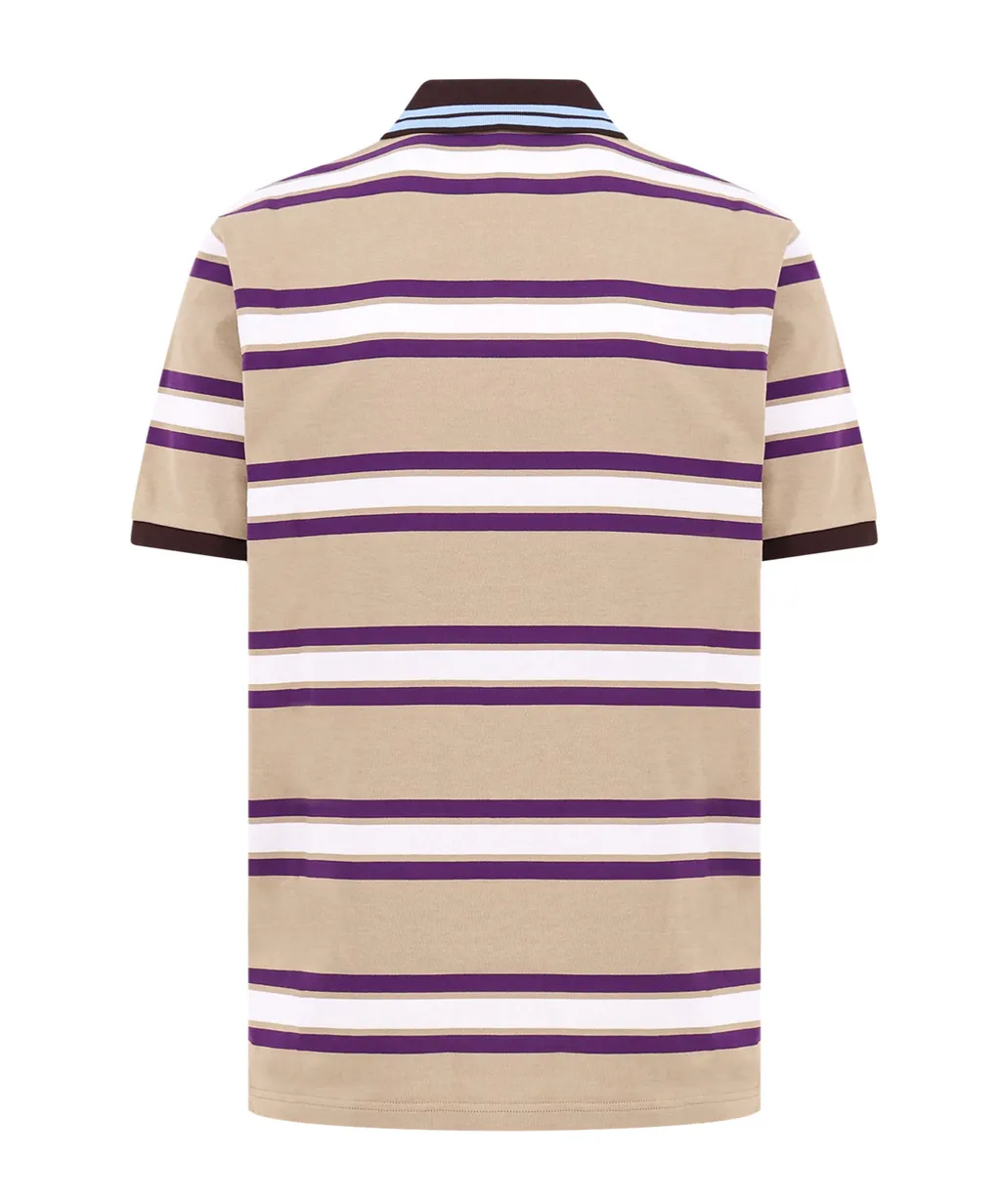 Striped Jersey Polo Top
