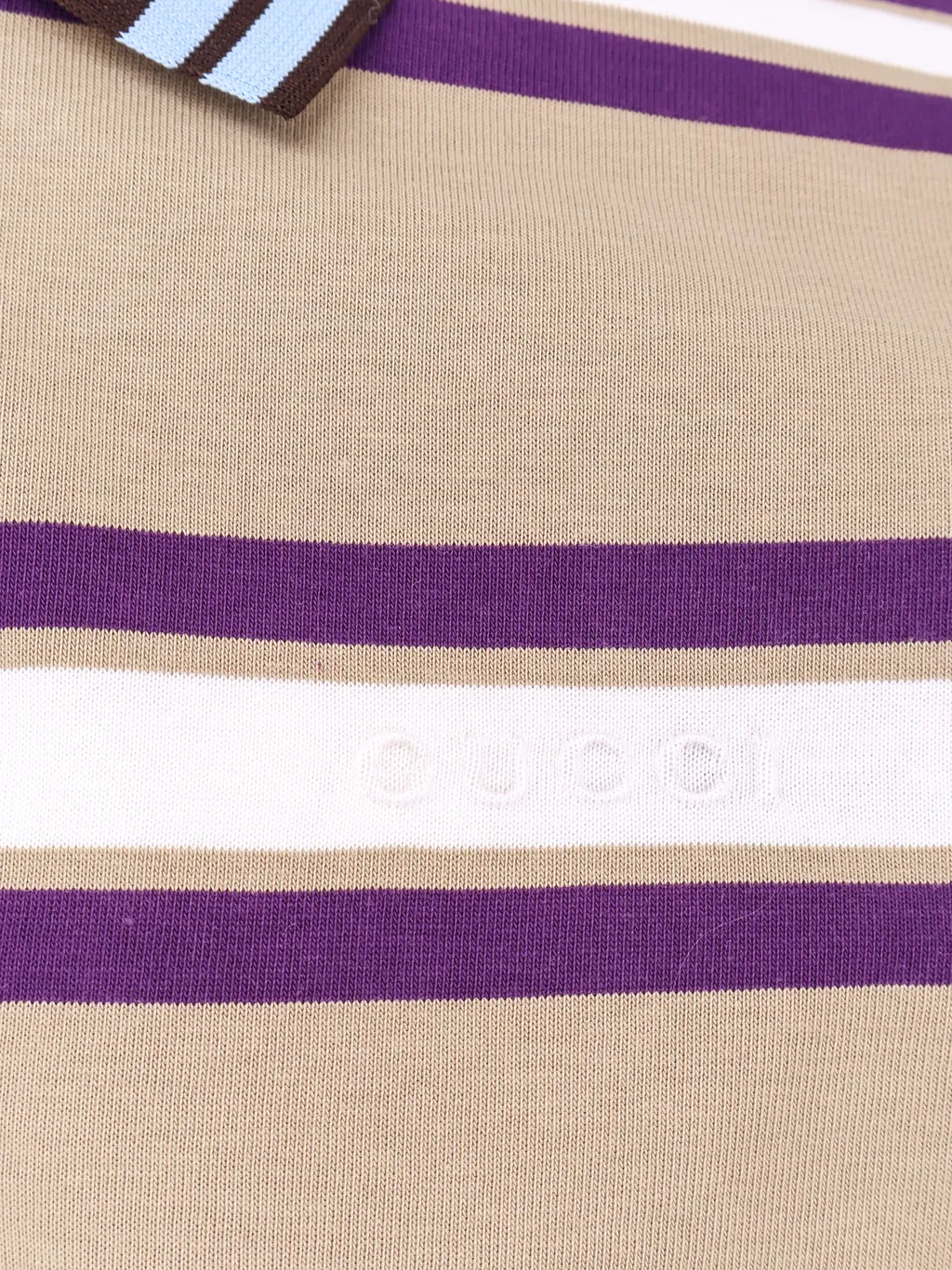 Striped Jersey Polo Top