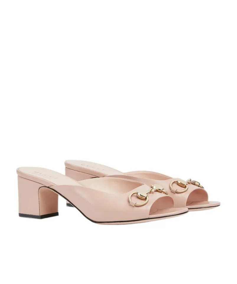 Horsebit Mid-Heeled Sandals