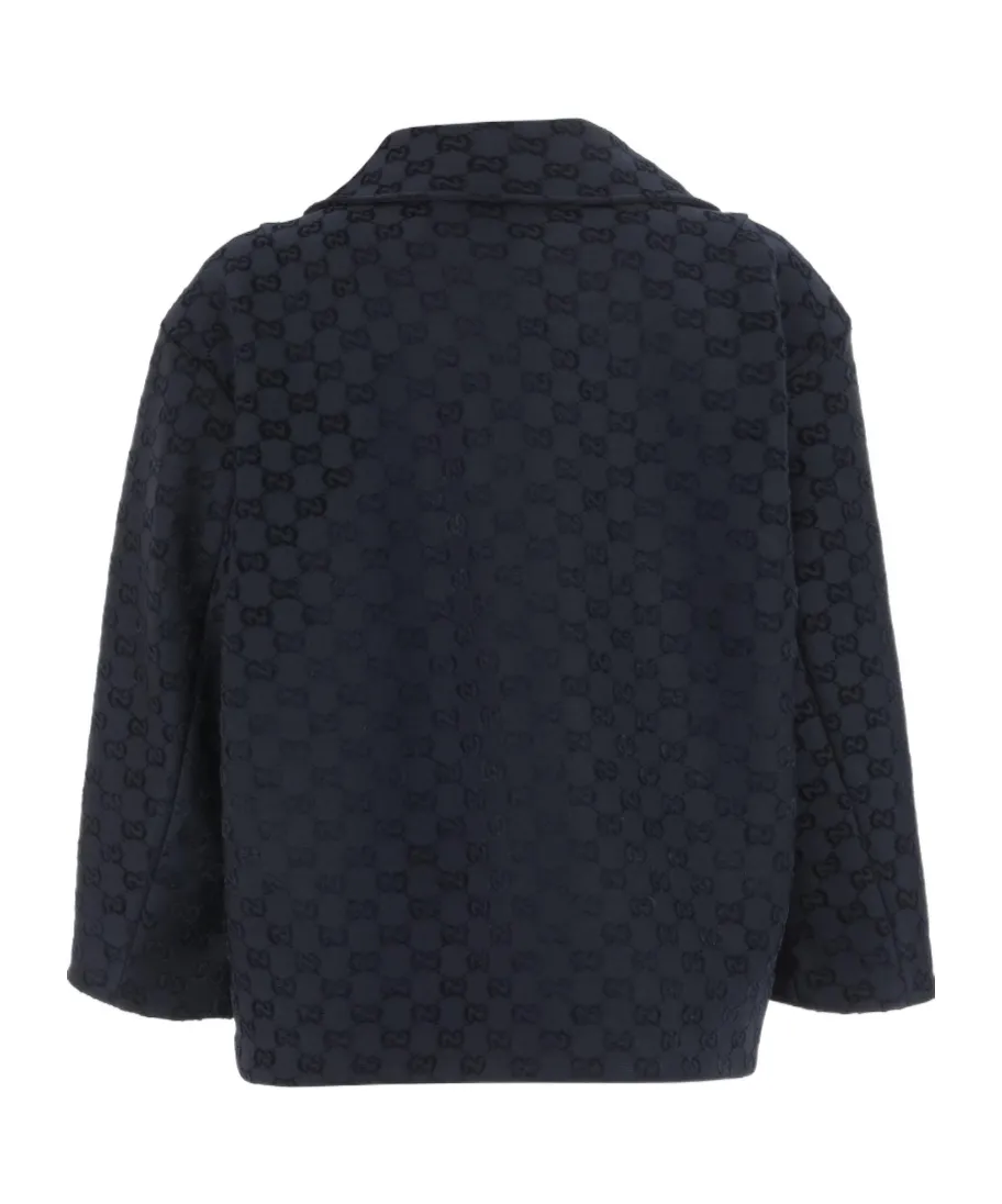 Gg-Patterned Single-Breasted Jacket