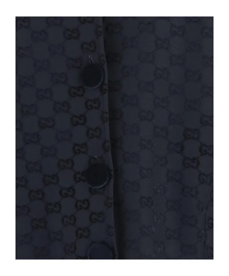 Gg-Patterned Single-Breasted Jacket