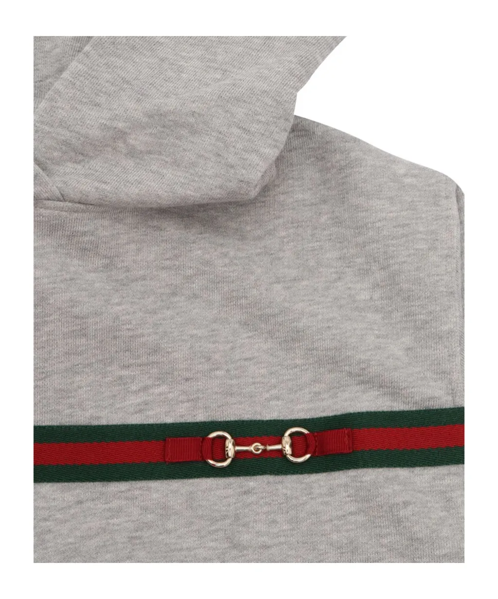Web Stripe Long-Sleeved Hoodie