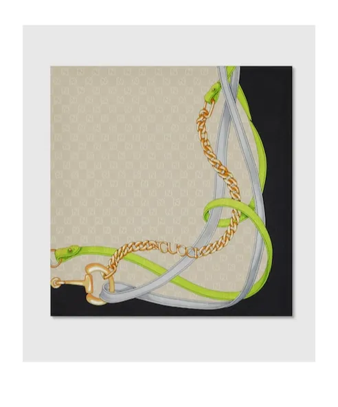 Printed Gg Silk Jacquard Carré