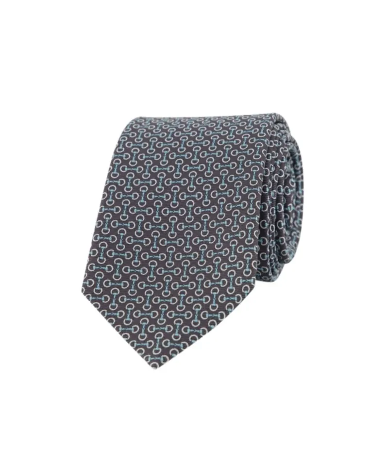 Horsebit Jacquard Silk Tie