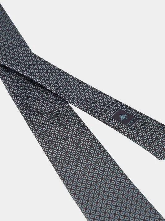 Horsebit Jacquard Silk Tie