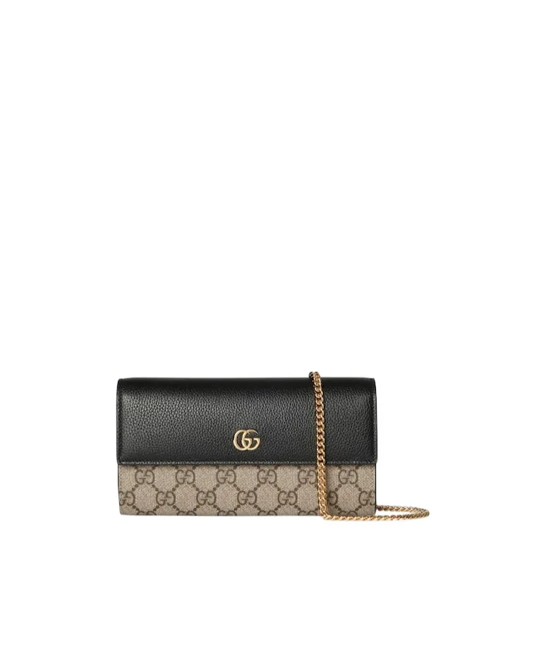 Gg Marmont Bi-Color Wallet On Chain