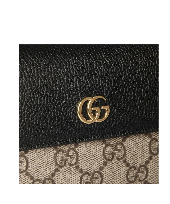 Gg Marmont Bi-Color Wallet On Chain