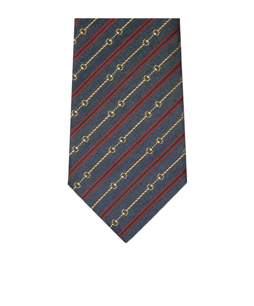 Horsebit Silk Jacquard Tie