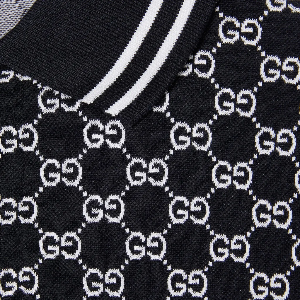Gg Piquet Jacquard Polo Shirt