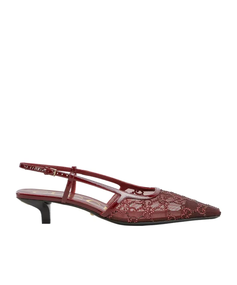 Gg Embellished Slingback Pumps